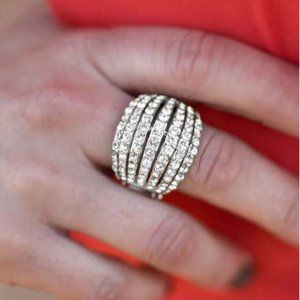 Blinding Brilliance - White - Blockbuster Ring by Paparazzi